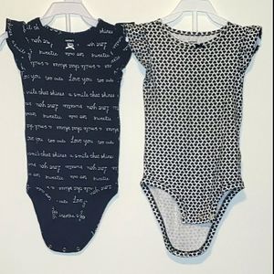 24M Carters flutter sleeve onsies (set of 2)
